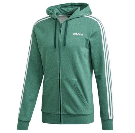 adidas kapuzenjacke essentials 3s fz grün/weiß|ESSENTIALS 3 STRIPES FULL ZIP .